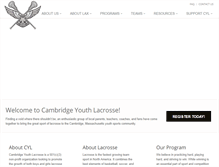 Tablet Screenshot of cambridgeyouthlacrosse.org